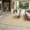 Tapis extérieur intérieur motif géométrique tissé jaune 200x290