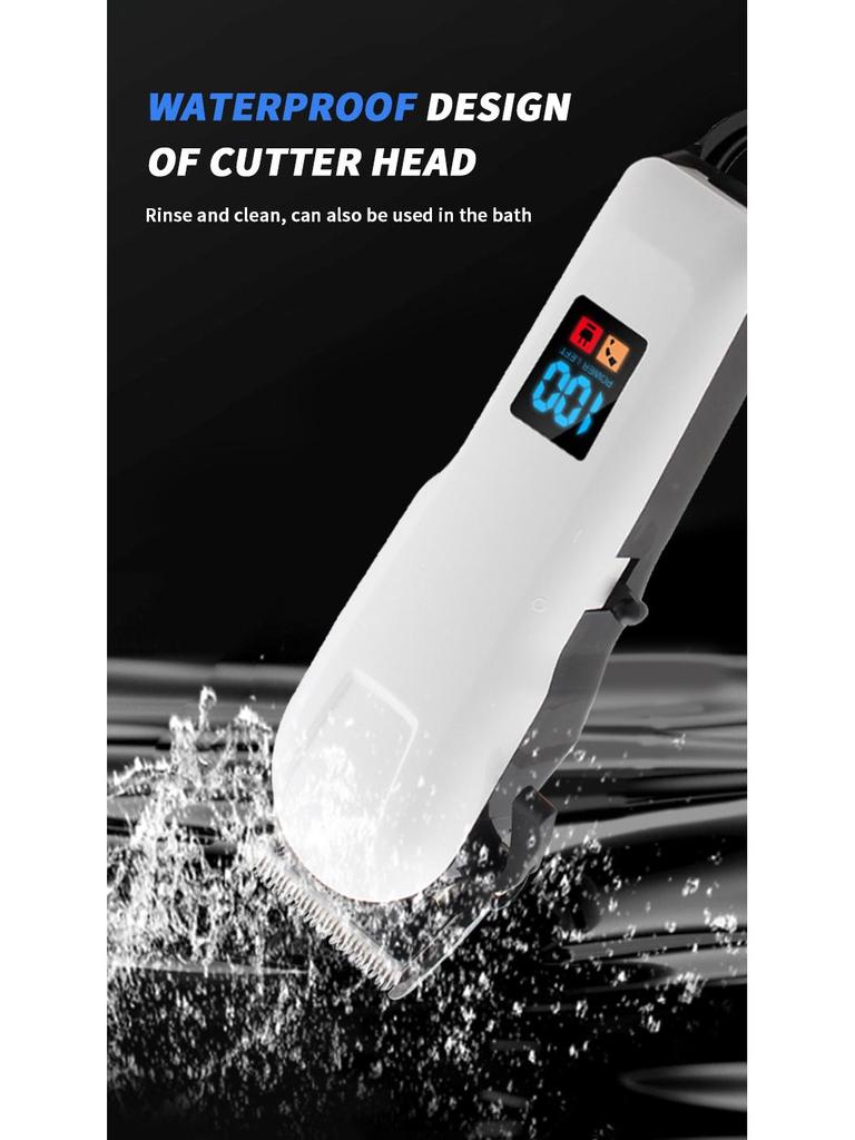 Многоскоростная машинка для стрижки волос с ЖК-дисплеем, USB-зарядка, мощная электробритва