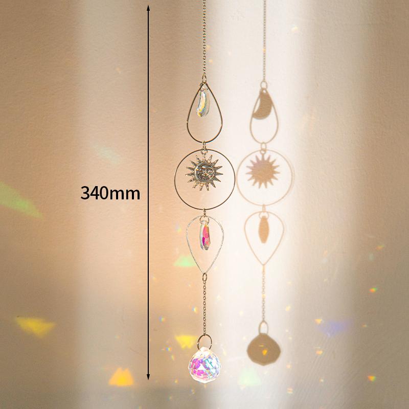 Suncatcher Crystal Window Wind Chimes Light Catcher Rainbow Prism Shiny Chakra Crystal Hanging Pendant Home Decoration