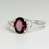 Кольцо из натурального овального красного граната из стерлингового серебра с драгоценным камнем, обручальное кольцо для женщин, январский камень, подарок на годовщину дня рождения для нее
