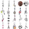 Медный спортивный брелок-шарм Футбол Волейбол Теннис Баскетбол Гантель Подвеска Подходит для браслета DIY Изысканные украшения