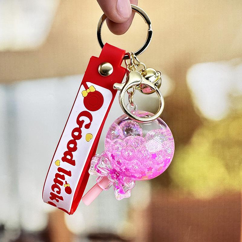 Изысканный брелок-леденец с плавающим песком: Милый брелок для школьных сумок девочек