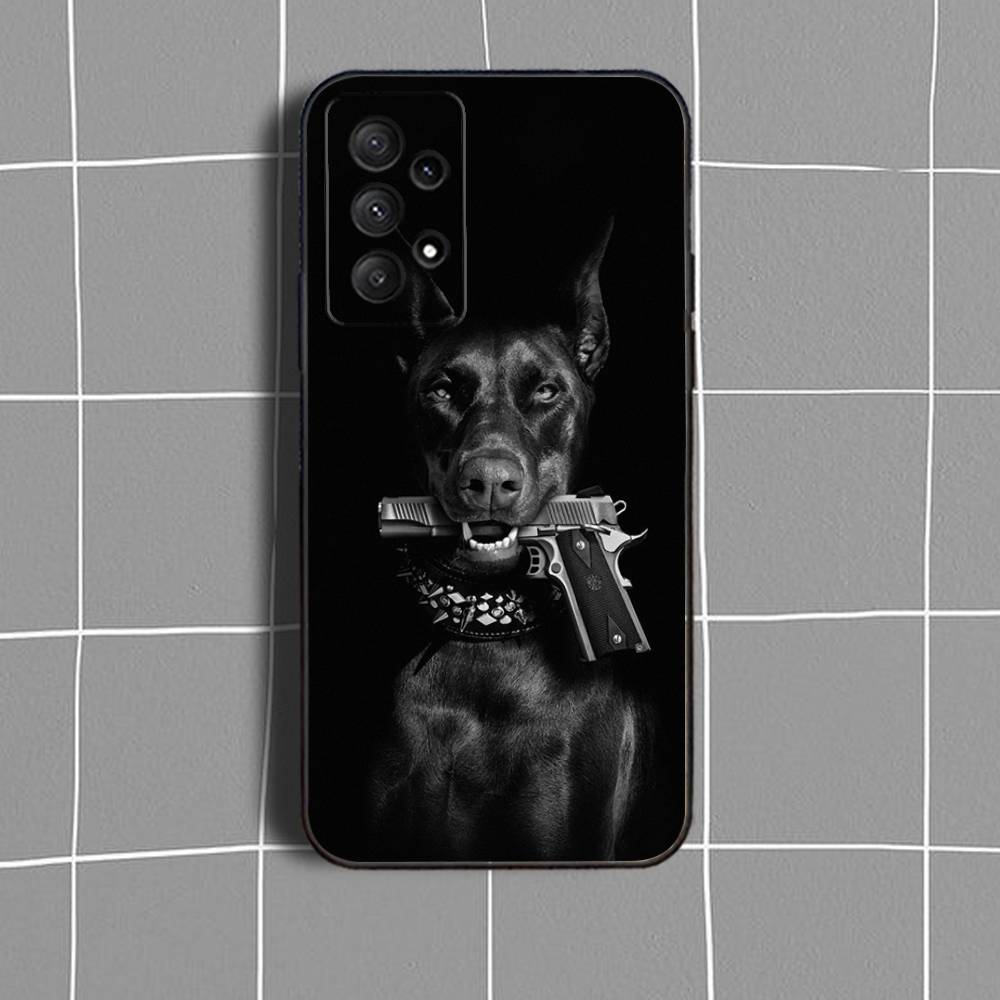 Pet D-Doberman D-Dog Phone Case For Samsung Galaxy A73,31,32,72,41,53,52,71,22,5G,Note,J7,8,9 Soft Black Cover
