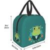 Cute Frog with Big Eyes Print Thermal Lunch Bag Insulated Bento Box Reusable Waterproof Lunch Bag for Office Picnic Hiking Beach