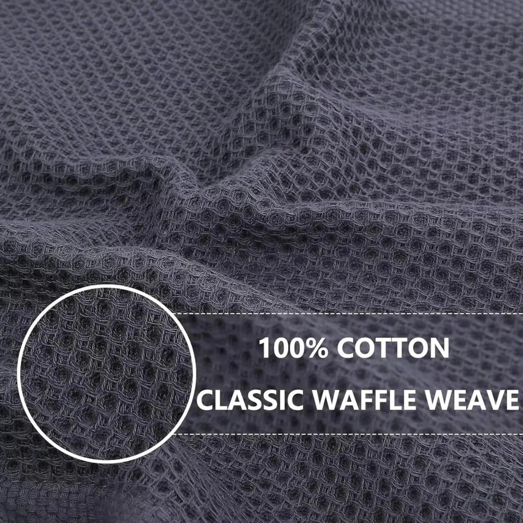100% Honeycomb Cotton Kitchen Dish Cloths 12x12 Inch 6-Pack Super Absorbent  Reusable Quick-Dry  Lint-Free Ideal for Kitchen Glass Car and Househol