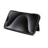 DENIOR D27 For iPhone 16 Pro Magnetic Case RFID Blocking Retro Leather Back Cover with Detachable Card Holder