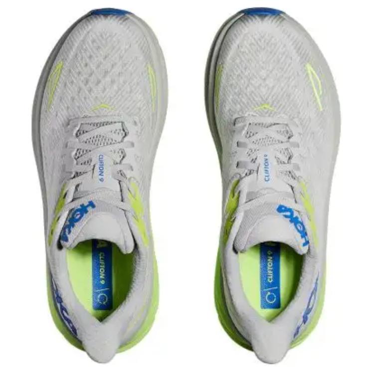 HOKA One One Clifton 9 Wide Comfortable Versatile Non-Slip Durable Low-Top Running Shoes Men Running Shoes Gray Green Blue 1132210-STLC