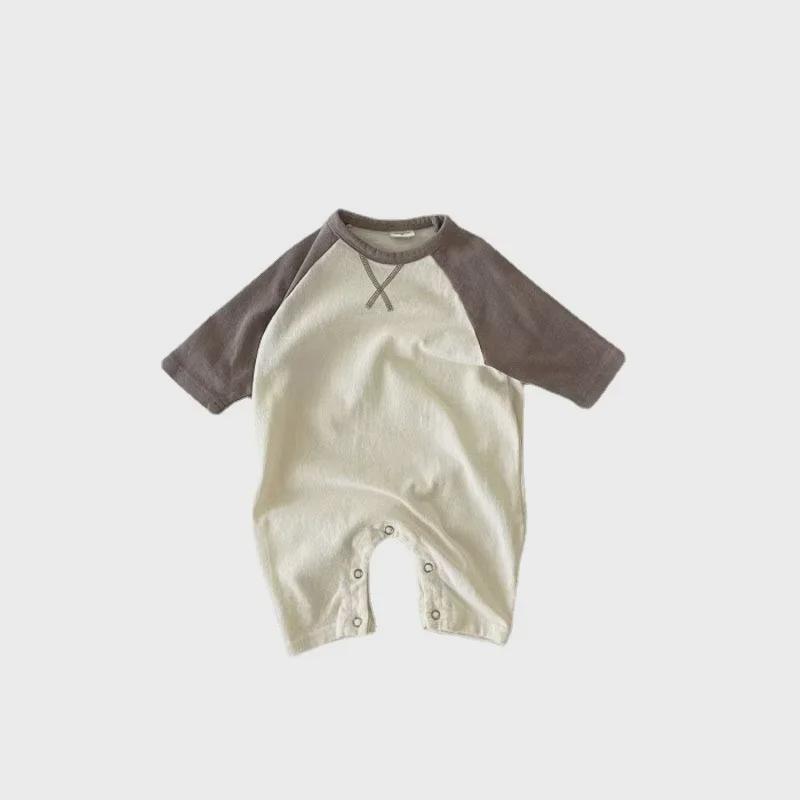 Stylish Long-Sleeve Korean Newborn Jumpsuit for Boys & Girls - Comfortable Spring/Autumn Wear