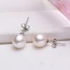 New 925 Sterling Silver Women Pearl Stud Earrings Fashion Simple Round Pearl Earring Jewelry Birthday Holiday Gift