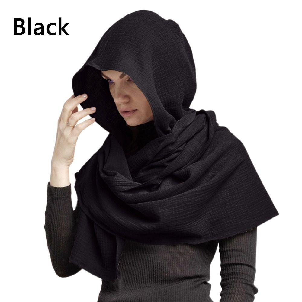 Multifunctional Usage Multifunctional Hooded Cowl Fashion Linen Cotton Cowl Hood Shawl Scarf Cape