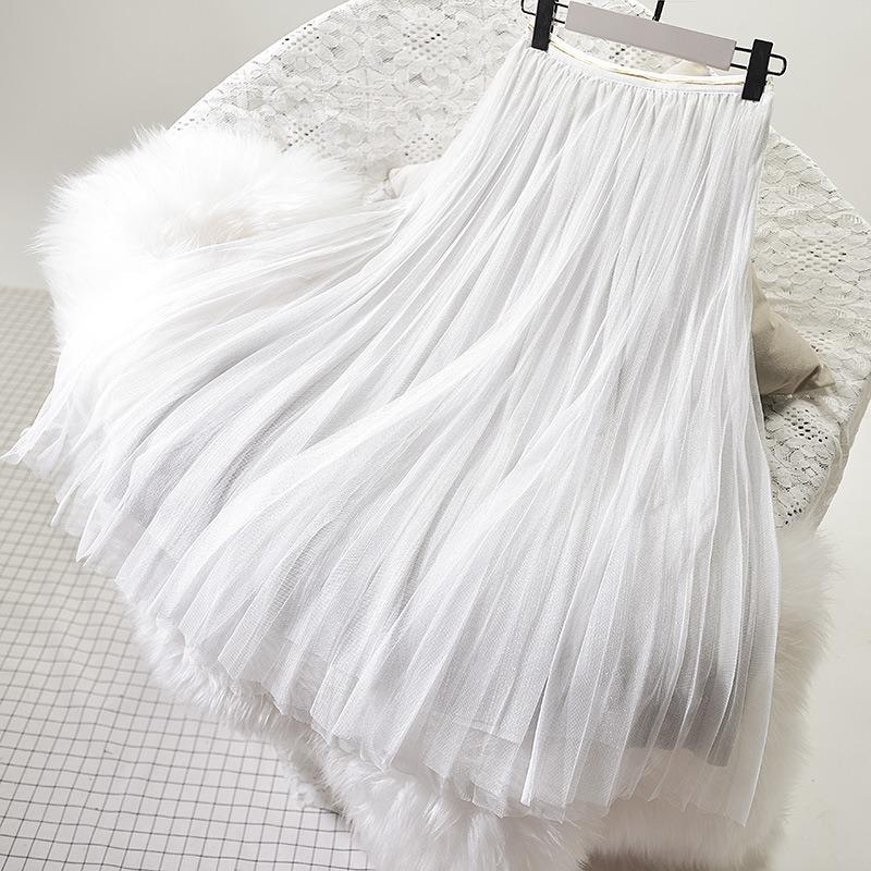 Новая блестящая плиссированная юбка из сетки