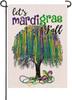 Artofy Let's Mardi Gras Y'all Small Decorative Garden Ag, New Orleans Carnival Tree Eur De Lis Brads Yard Lawn O UUL EEZ