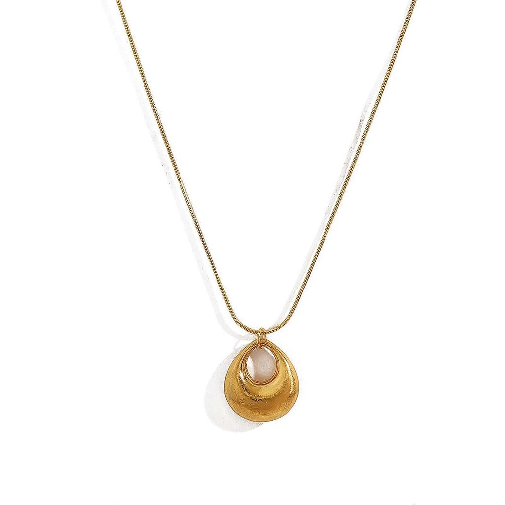 Contemporary Hollow Teardrop Necklace Stainless Steel Small Bag Neckchain Everyday Wear Jewelry Women's Accessories