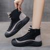 TUINANLE Женская весенняя обувь. Высокие кроссовки на молнии. Черные туфли. Женские прогулочные массивные кроссовки.