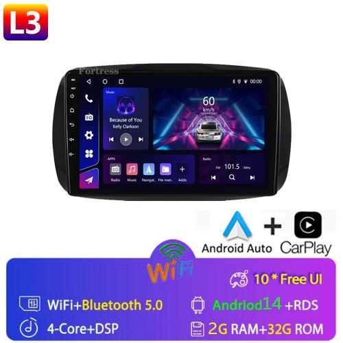 2Din Android 12 для Mercedes Smart 453 Fortwo 2014 - 2020 Автомагнитола Мультимедиа Плеер 1280*720 Экран Carplay Автомобильное Радио 2Din DVD
