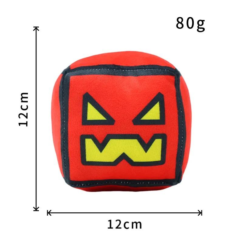 Geometry Dash Cube Plush Toys Small Pillow Stuffed Plushie Doll Square Pendant Game Cute Home Decor Children Birthday Gift