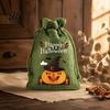 Lightweight Candy Carriers 2Pcs Halloween Pumpkin Drawstring Bags for Treats, Retro Burlap Kids Trick or Treat Bags, Portable Goodie Small Storage