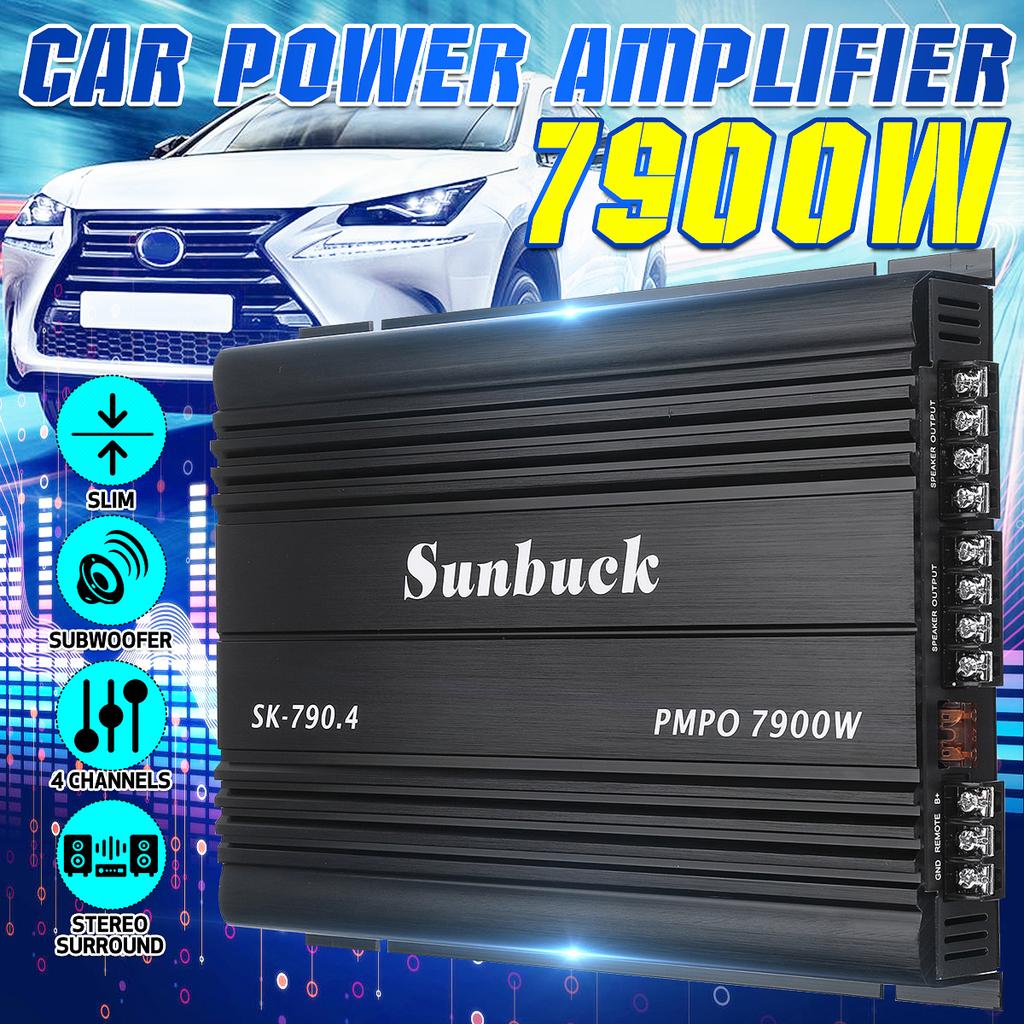 SK-790.4 4-канальный 12 В автомобильный усилитель мощности класса A/B цифровой стерео объемный пассивный сабвуфер аудиоплеер для автомобилей макс. 7900 Вт