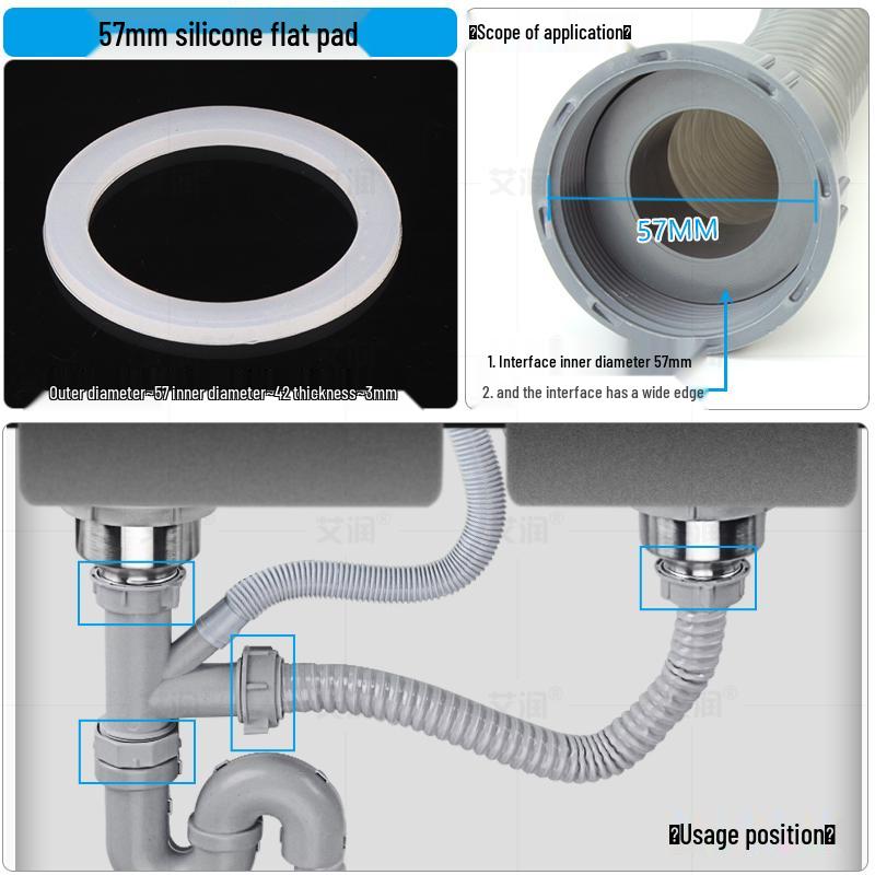 Резиновое уплотнительное кольцо для кухонной мойки для прокладки сливной трубы