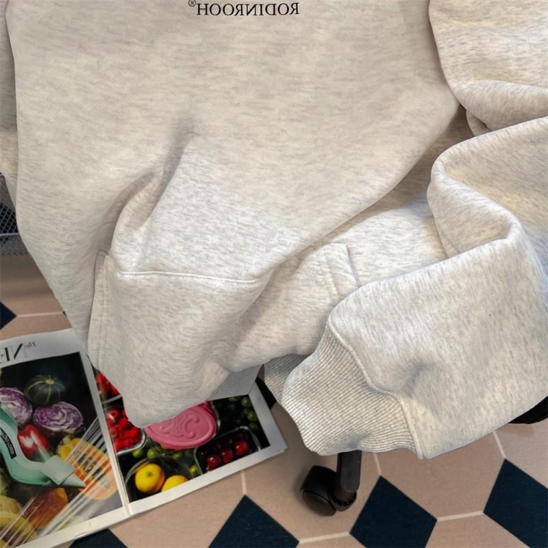 Mens Womens Hooded Oversized Hip Hop Sweatshirt Winter Fleece Lined Streetwear Graphic Print Loose Fit