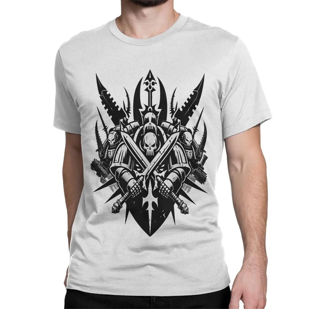 ZX TEE Men Women T-Shirts Chaos Khorne Flakes Vintage Tees Short Sleeve W-Warhammer 40k T Shirt Crewneck Clothing Gift Idea