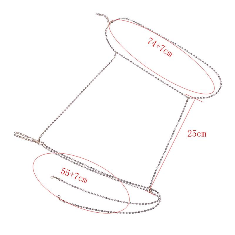 Sexy Women Harness Belly Waist Chain Necklace Bikini Leg Chain Jewelry