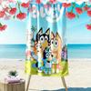 Bluey Cartoon Print Beach Towel, Large Soft Quick Dry Towel for Beach Camping Swimming