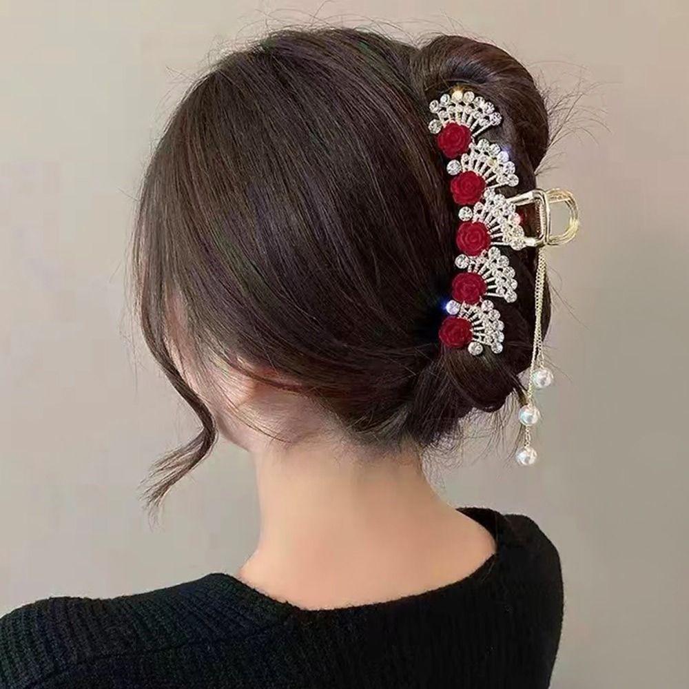 Заколка с кисточкой и букетом ландышей, блестящие цветные заколки для волос со стразами для женщин