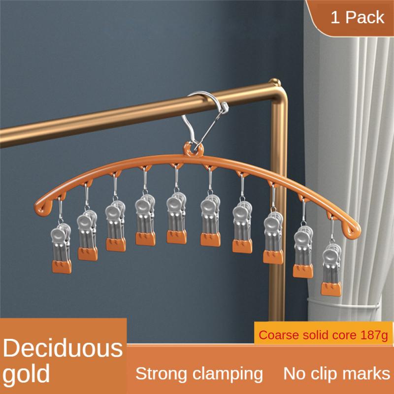 32 Clips Folding Clothes Dryer Hanger Windproof Socks Underwear Drying Rack Household Children Adults Storage Laundry Rack