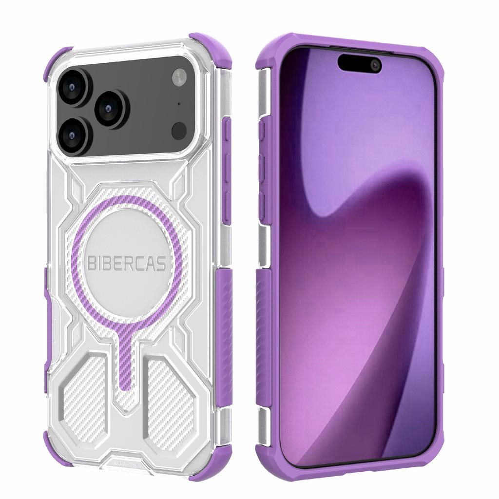 BIBERCAS J-16 Transparent Series For iPhone 17 Pro Max Case Compatible with MagSafe TPU+PC Phone Cover