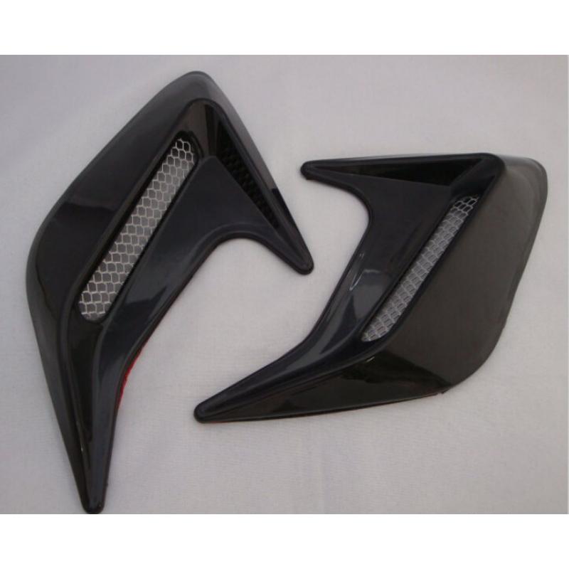 Наклейка на автомобиль из углеродного волокна, наклейки-декорации на вентиляционные отверстия боковых крыльев в виде жабр акулы, наклейка, автостайлинг, декор, аксессуар