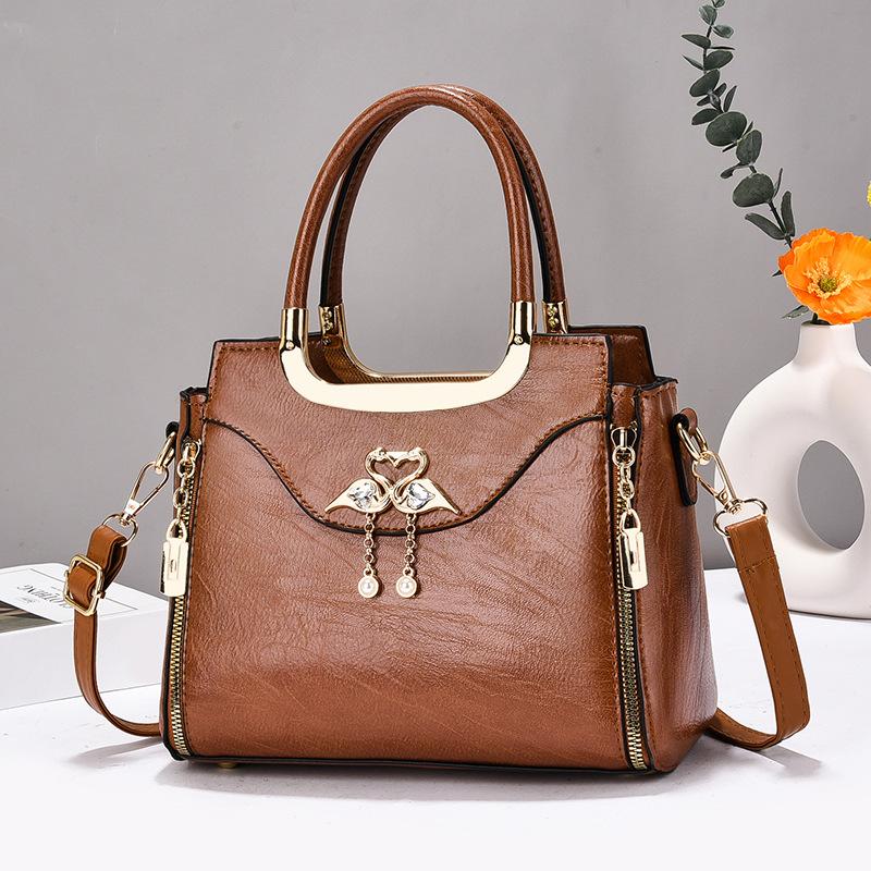 Новая сумка через плечо в стиле ретро, сшитая сумка на молнии, простая, большая вместимость, модная сумка через плечо, чтобы отправить маме