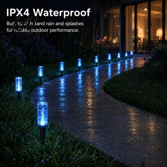 Energy Saving Patio Stake Decorations 10/20Pcs Solar Pathway Lights LED Multicolor Bubble Garden Waterproof Blue Lights for Outdoors Powered Outdoor