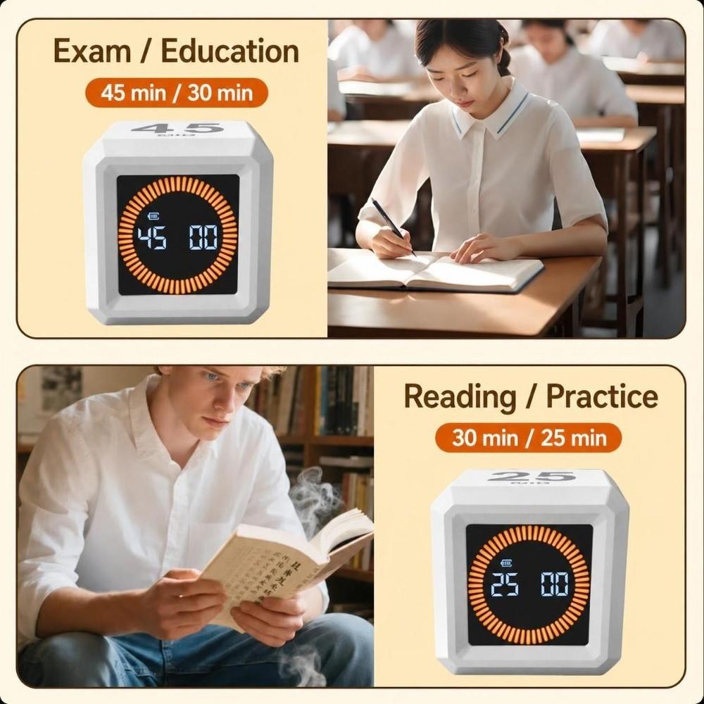 0-99 Minutes Digital Visual Timer Silent Running Gravity Sensor Timer Kitchen Use