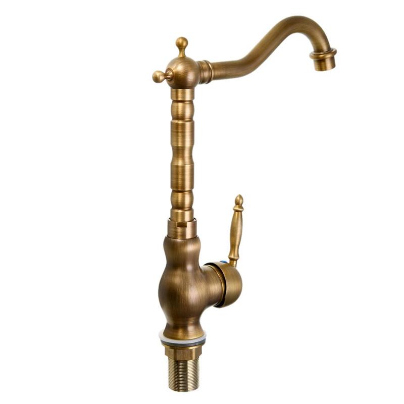 Dagu Antique Single Handle Swivel Mixer Tap Kitchen Bathroom Sink Faucet Brass Finish