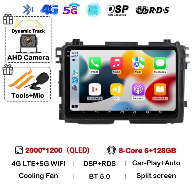 Android 14 Carplay Auto Car Radio For Honda HR-V HRV XRV Vezel 2013 - 2019 2Din GPS Multimedia Video Player Stereo 360 Camera 4G