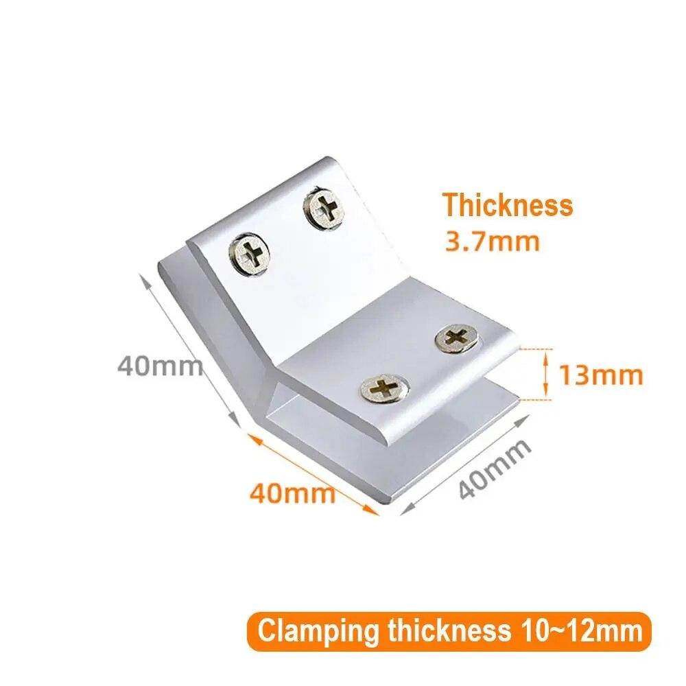 2Pcs L T Type Right Angle Glass Door Hinge Clamp Mirror Clip Shelf Holder Showcase Combination Connecting 6-12mm Glass Fitting