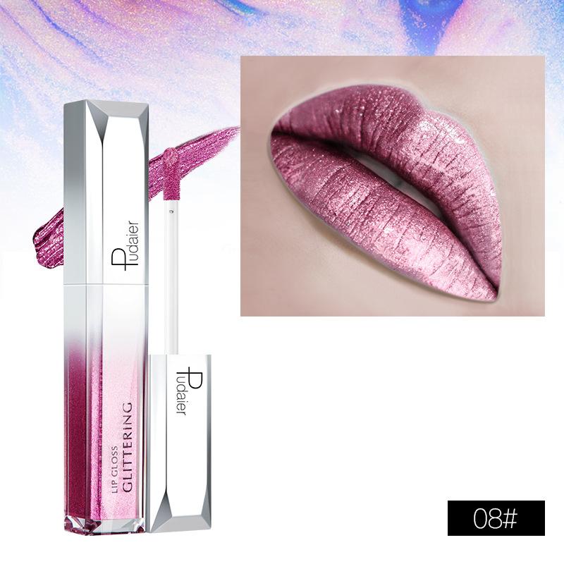 Pudaier Жемчужная увлажняющая глазурь для губ Star Glitter Lip Gloss Lipstick