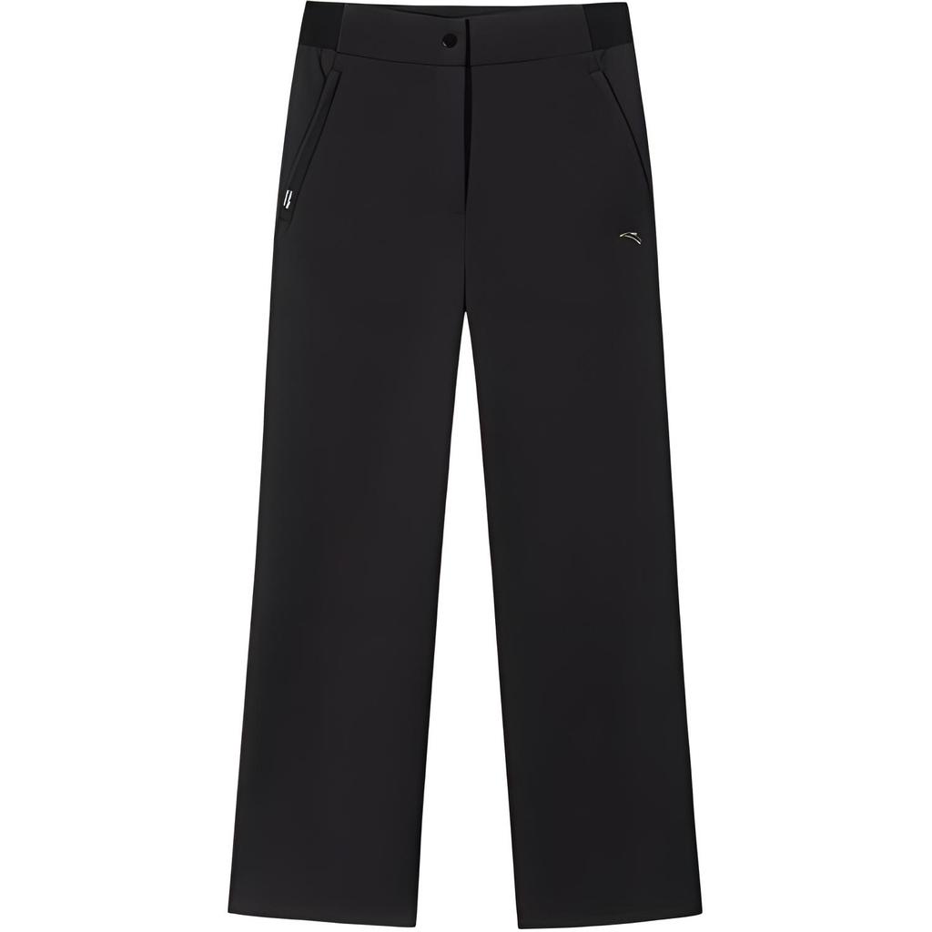 Anta Comfortable Casual Simple High-Waisted Solid Color Versatile Sports Long Pants Women Bottoms Black 162517508-4