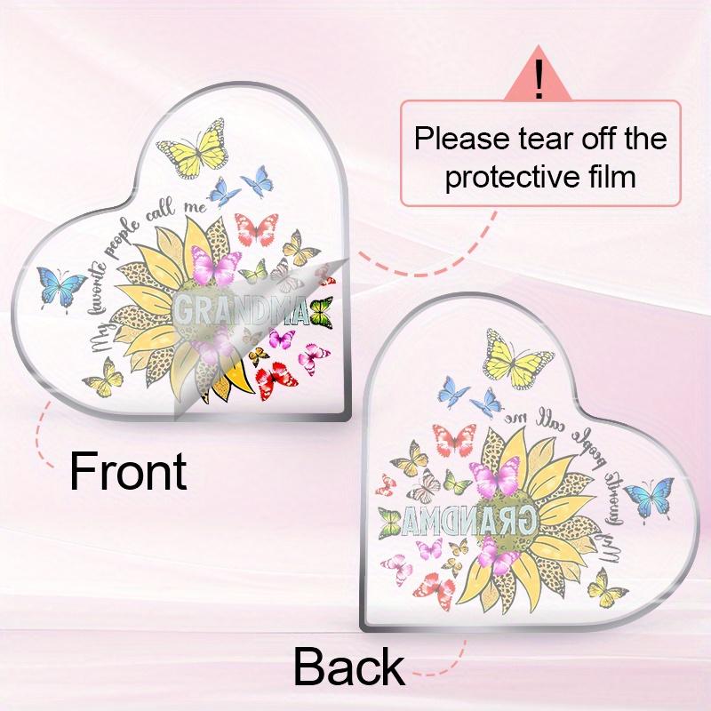 1 шт. Акриловая настольная декоративная табличка и статуэтки ко Дню национальных бабушек и дедушек, Подарки на день рождения для бабушки, Уникальный дизайн с бабочками и подсолнухами