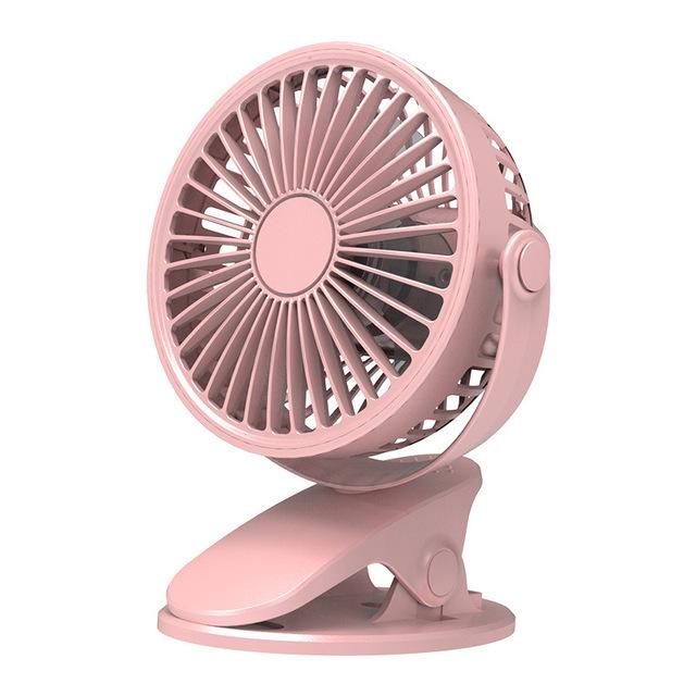 Mini Mute Clip Fan Rechargeable Silent 4 Blades Baby Stroller Fans Portable Air Cooling 3 Speeds Desk USB Fan with USB Output