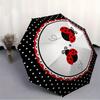 1pc Ladybug PolkaDot Auto Open/close, All-Season Portable Folding Umbrella for Women & Men, Travel, Everyday, Formal Events - Compact Luxury Parasol,