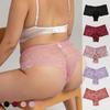 Plus Size Sexy Lace Panties For Women Summer Mid Waist Elastic Ultra Thin Breathable Lightweight Hollow Out Women Briefs 4XL