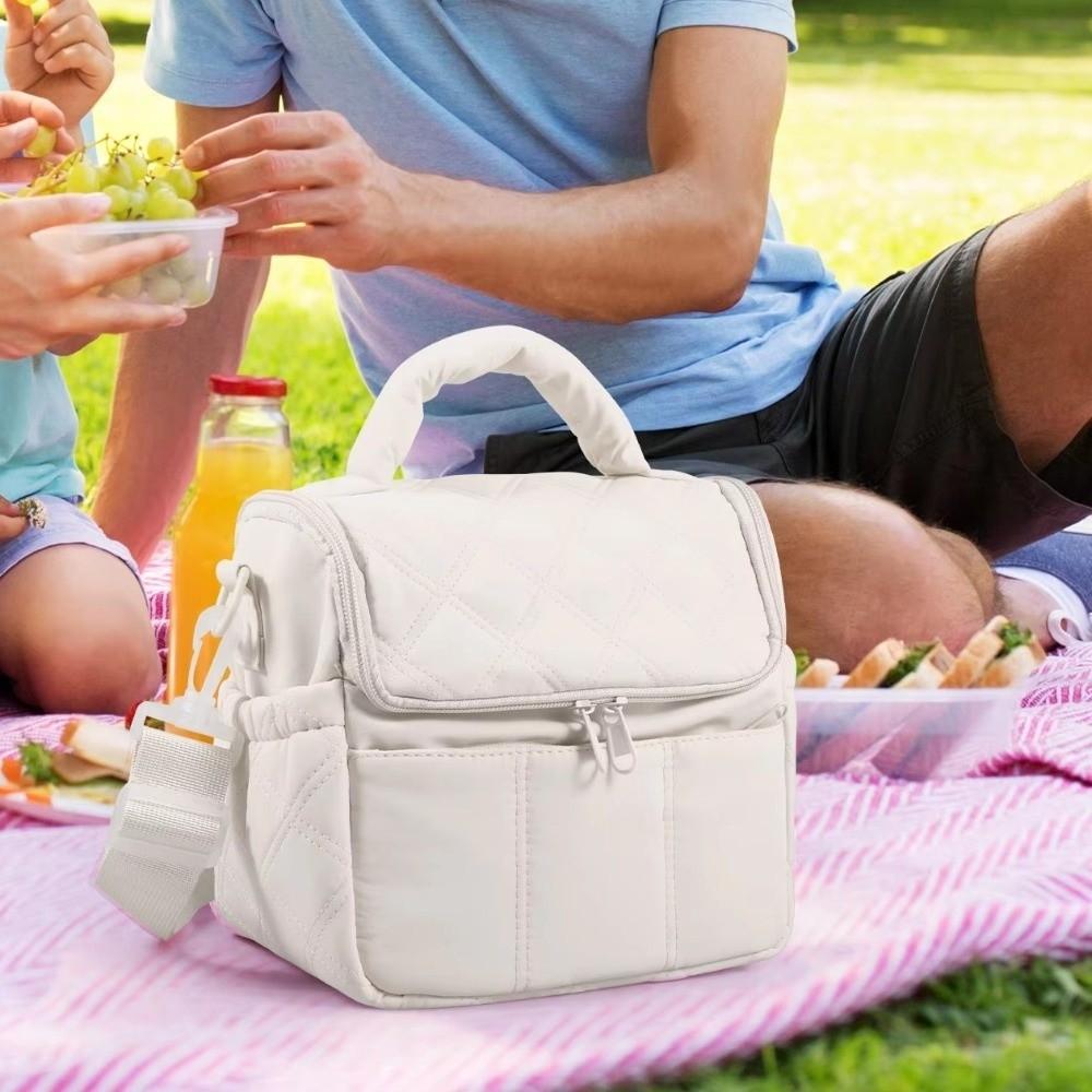 Soft Cooler Lunch Tote Detachable Strap Lunch Storage Portable Insulated Lunch Bag  Travel