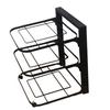 Кухонная полка для хранения Углеродистая сталь Многослойная Черная Подставка-органайзер для кастрюль и сковородок Для дома Три