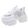 Fashion Women High Platform Sneakers 2024 New Autumn Breathable Chunky Dad Casual Shoes 7CM Thick Sole Trainers Leather Sneakers Woman