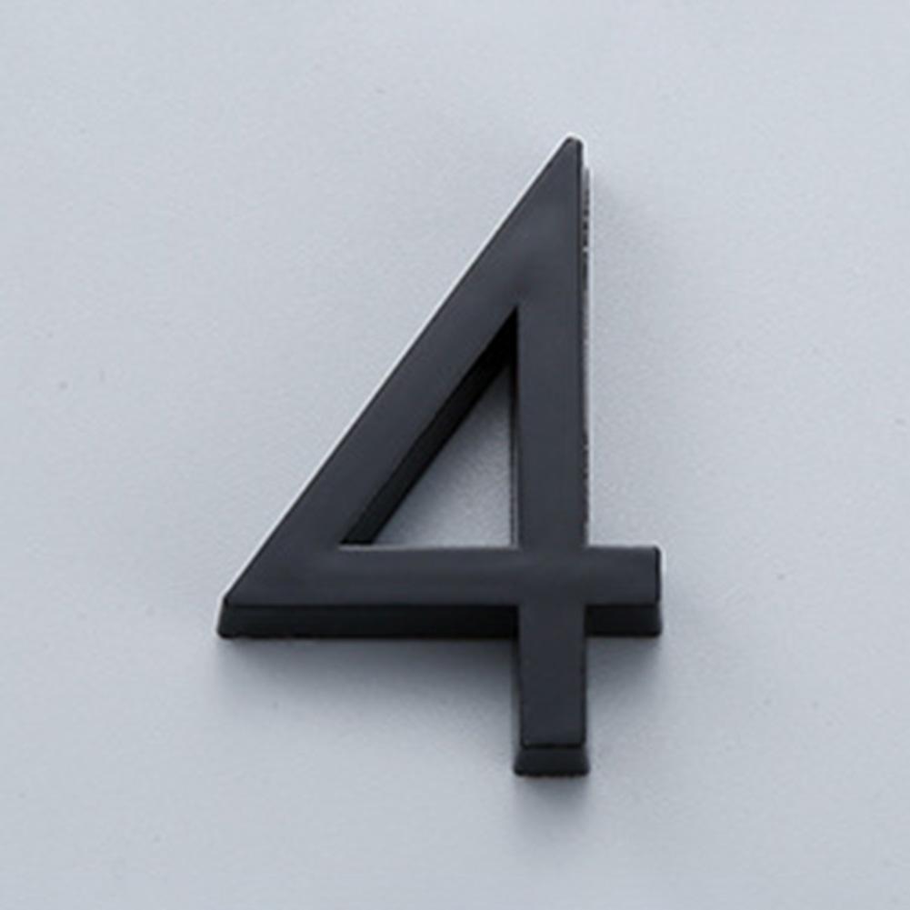 1 шт. Наклейка с номером с клеем 60 мм Глянцевая 3D Номерная табличка для двери Номерной знак Черный Для улицы Бытовой Номер в отеле Декор Аксессуары