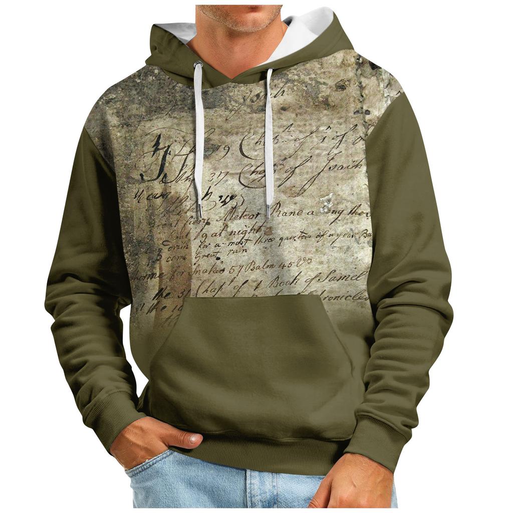 Мужская толстовка с капюшоном в стиле ретро с длинным рукавом, топы, куртка, верхняя одежда