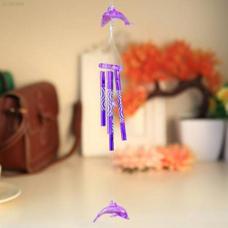 1 шт. металлическая трубка Дельфин колокольчик домашний сад орнамент кулон декор 40 см