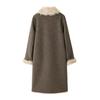 Faux Fur Long Trench Coat for Women Reversible Fuzzy Fleece Sherpa Lined Jackets Winter Furry Trimmed Casual Overcoat